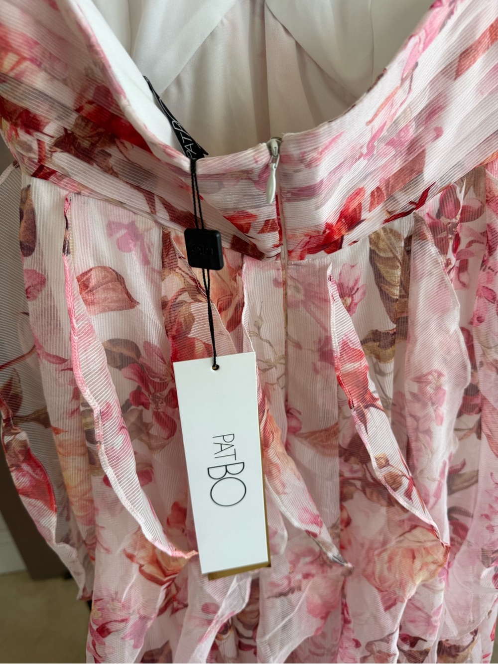 PatBO Pink Floral Halter-Ruffle Maxi Dress - Picture 5 of 5